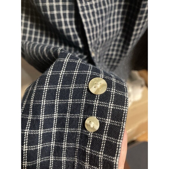 Trader Bay Shirt Men's Size XL Short Sleeve Button Down Navy blue Plaid - Picture 7 of 7
